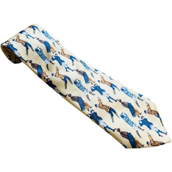 Lands’ End Vintage Sports Ties Yellow Golf Red Baseball 2 Neckties Silk Cotton - Picture 12 of 12